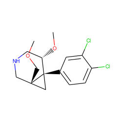 COC[C@@]12CNC[C@H](OC)[C@]1(c1ccc(Cl)c(Cl)c1)C2 ZINC000053297150