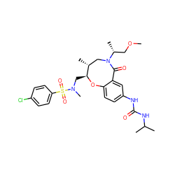 COC[C@@H](C)N1C[C@@H](C)[C@H](CN(C)S(=O)(=O)c2ccc(Cl)cc2)Oc2ccc(NC(=O)NC(C)C)cc2C1=O ZINC000299855954