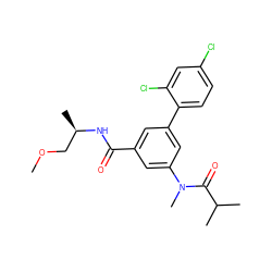 COC[C@@H](C)NC(=O)c1cc(-c2ccc(Cl)cc2Cl)cc(N(C)C(=O)C(C)C)c1 ZINC000142658635