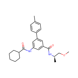 COC[C@@H](C)NC(=O)c1cc(NC(=O)C2CCCCC2)cc(-c2ccc(C)cc2)c1 ZINC000142612010