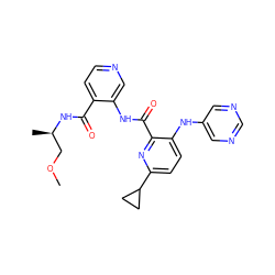 COC[C@@H](C)NC(=O)c1ccncc1NC(=O)c1nc(C2CC2)ccc1Nc1cncnc1 ZINC000169701710