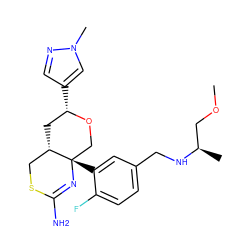 COC[C@@H](C)NCc1ccc(F)c([C@]23CO[C@@H](c4cnn(C)c4)C[C@H]2CSC(N)=N3)c1 ZINC000148303148