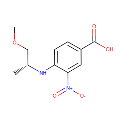 COC[C@@H](C)Nc1ccc(C(=O)O)cc1[N+](=O)[O-] ZINC000013277198