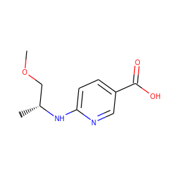 COC[C@@H](C)Nc1ccc(C(=O)O)cn1 ZINC000019844782