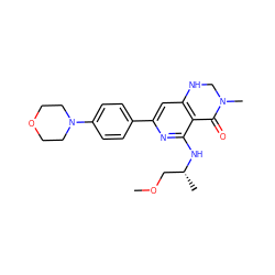 COC[C@@H](C)Nc1nc(-c2ccc(N3CCOCC3)cc2)cc2c1C(=O)N(C)CN2 ZINC000115625153