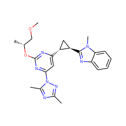 COC[C@@H](C)Oc1nc([C@@H]2C[C@H]2c2nc3ccccc3n2C)cc(-n2nc(C)nc2C)n1 ZINC000205284757