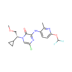 COC[C@@H](C1CC1)n1cc(Cl)nc(Nc2ccc(OC(F)F)nc2C)c1=O ZINC000049111006