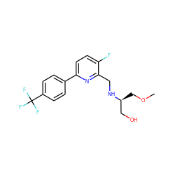 COC[C@@H](CO)NCc1nc(-c2ccc(C(F)(F)F)cc2)ccc1F ZINC000204419438