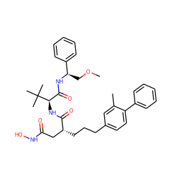 COC[C@@H](NC(=O)[C@@H](NC(=O)[C@H](CCCc1ccc(-c2ccccc2)c(C)c1)CC(=O)NO)C(C)(C)C)c1ccccc1 ZINC000042802857