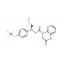 COC[C@@H](NC(=O)N1CC(=O)Nc2cccnc21)c1ccc(OC(F)(F)F)cc1 ZINC000143573298