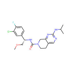 COC[C@@H](NC(=O)N1CCc2cnc(NC(C)C)nc2C1)c1ccc(F)c(Cl)c1 ZINC000169326160