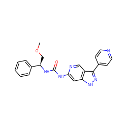 COC[C@@H](NC(=O)Nc1cc2[nH]nc(-c3ccncc3)c2cn1)c1ccccc1 ZINC000219763951