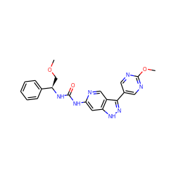 COC[C@@H](NC(=O)Nc1cc2[nH]nc(-c3cnc(OC)nc3)c2cn1)c1ccccc1 ZINC000261082584