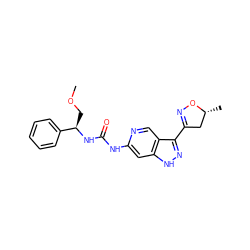 COC[C@@H](NC(=O)Nc1cc2[nH]nc(C3=NO[C@H](C)C3)c2cn1)c1ccccc1 ZINC000261142822