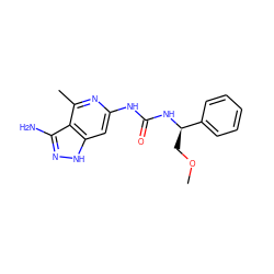 COC[C@@H](NC(=O)Nc1cc2[nH]nc(N)c2c(C)n1)c1ccccc1 ZINC001772649335