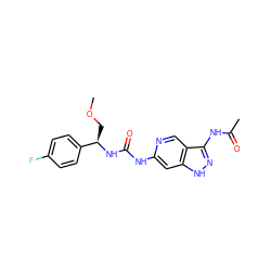 COC[C@@H](NC(=O)Nc1cc2[nH]nc(NC(C)=O)c2cn1)c1ccc(F)cc1 ZINC001772606490