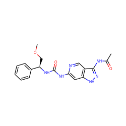 COC[C@@H](NC(=O)Nc1cc2[nH]nc(NC(C)=O)c2cn1)c1ccccc1 ZINC001772608849