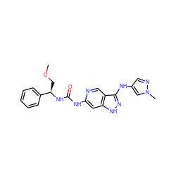 COC[C@@H](NC(=O)Nc1cc2[nH]nc(Nc3cnn(C)c3)c2cn1)c1ccccc1 ZINC001772577098