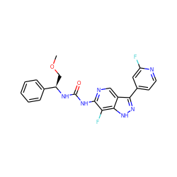 COC[C@@H](NC(=O)Nc1ncc2c(-c3ccnc(F)c3)n[nH]c2c1F)c1ccccc1 ZINC000261175824