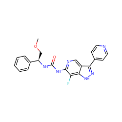 COC[C@@H](NC(=O)Nc1ncc2c(-c3ccncc3)n[nH]c2c1F)c1ccccc1 ZINC000219762523