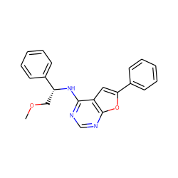 COC[C@@H](Nc1ncnc2oc(-c3ccccc3)cc12)c1ccccc1 ZINC000538722877