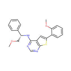 COC[C@@H](Nc1ncnc2sc(-c3ccccc3OC)cc12)c1ccccc1 ZINC000299859117