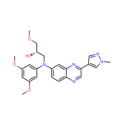 COC[C@@H](O)CN(c1cc(OC)cc(OC)c1)c1ccc2ncc(-c3cnn(C)c3)nc2c1 ZINC000204150040