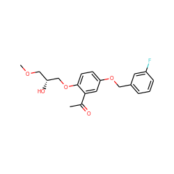 COC[C@@H](O)COc1ccc(OCc2cccc(F)c2)cc1C(C)=O ZINC000028222198