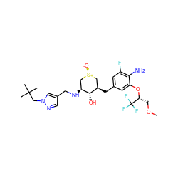 COC[C@@H](Oc1cc(C[C@@H]2C[S@+]([O-])C[C@H](NCc3cnn(CC(C)(C)C)c3)[C@H]2O)cc(F)c1N)C(F)(F)F ZINC000138282824