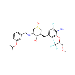 COC[C@@H](Oc1cc(C[C@@H]2C[S@@+]([O-])C[C@H](NCc3cccc(OC(C)C)c3)[C@H]2O)cc(F)c1N)C(F)(F)F ZINC000169300184