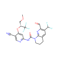 COC[C@@H](Oc1cc(NC(=O)N2CCCc3cc(C(F)F)c(C=O)nc32)ncc1C#N)C(F)(F)F ZINC001772653770