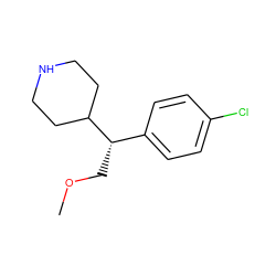 COC[C@@H](c1ccc(Cl)cc1)C1CCNCC1 ZINC000096914810