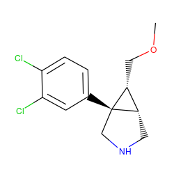 COC[C@@H]1[C@@H]2CNC[C@@]21c1ccc(Cl)c(Cl)c1 ZINC000045391496