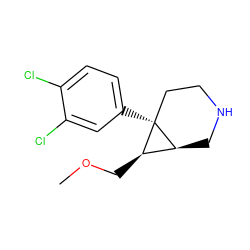 COC[C@@H]1[C@@H]2CNCC[C@@]21c1ccc(Cl)c(Cl)c1 ZINC000053229653