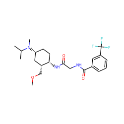 COC[C@@H]1C[C@H](N(C)C(C)C)CC[C@@H]1NC(=O)CNC(=O)c1cccc(C(F)(F)F)c1 ZINC000150186805