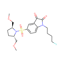 COC[C@@H]1CC[C@@H](COC)N1S(=O)(=O)c1ccc2c(c1)C(=O)C(=O)N2CCCCF ZINC000096271845