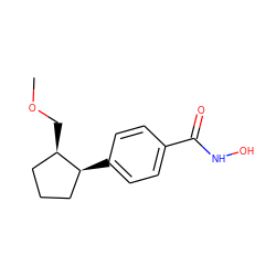 COC[C@@H]1CCC[C@@H]1c1ccc(C(=O)NO)cc1 ZINC001772600468