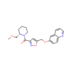 COC[C@@H]1CCCCN1C(=O)c1cc(COc2ccc3ncccc3c2)on1 ZINC000011938335