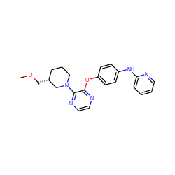 COC[C@@H]1CCCN(c2nccnc2Oc2ccc(Nc3ccccn3)cc2)C1 ZINC000139132999