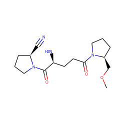 COC[C@@H]1CCCN1C(=O)CC[C@H](N)C(=O)N1CCC[C@H]1C#N ZINC000040915256