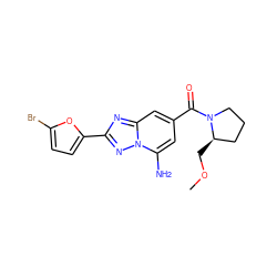 COC[C@@H]1CCCN1C(=O)c1cc(N)n2nc(-c3ccc(Br)o3)nc2c1 ZINC000000603800