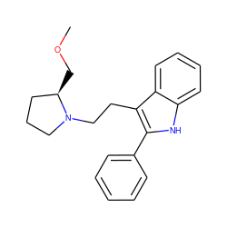 COC[C@@H]1CCCN1CCc1c(-c2ccccc2)[nH]c2ccccc12 ZINC000026646657