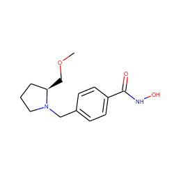 COC[C@@H]1CCCN1Cc1ccc(C(=O)NO)cc1 ZINC000201632214