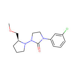 COC[C@@H]1CCCN1N1CCN(c2cccc(Cl)c2)C1=O ZINC000042921509