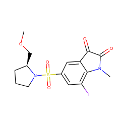 COC[C@@H]1CCCN1S(=O)(=O)c1cc(I)c2c(c1)C(=O)C(=O)N2C ZINC000299830291