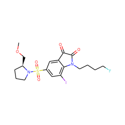 COC[C@@H]1CCCN1S(=O)(=O)c1cc(I)c2c(c1)C(=O)C(=O)N2CCCCF ZINC000299820393