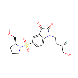 COC[C@@H]1CCCN1S(=O)(=O)c1ccc2c(c1)C(=O)C(=O)N2CC[C@H](F)CO ZINC000096270218