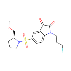 COC[C@@H]1CCCN1S(=O)(=O)c1ccc2c(c1)C(=O)C(=O)N2CCCF ZINC000040953303