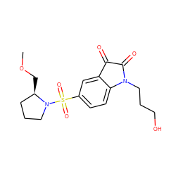 COC[C@@H]1CCCN1S(=O)(=O)c1ccc2c(c1)C(=O)C(=O)N2CCCO ZINC000040950005