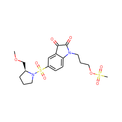 COC[C@@H]1CCCN1S(=O)(=O)c1ccc2c(c1)C(=O)C(=O)N2CCCOS(C)(=O)=O ZINC000040423299